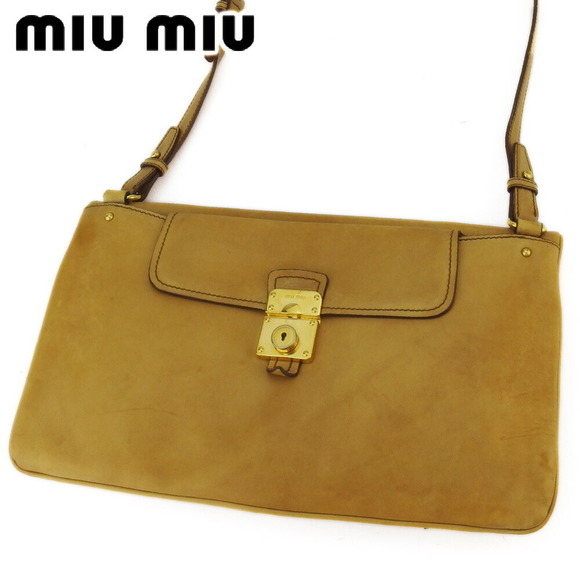 Miu Miu Handbags - Miu Miu Bag Leather Shoulder Beige